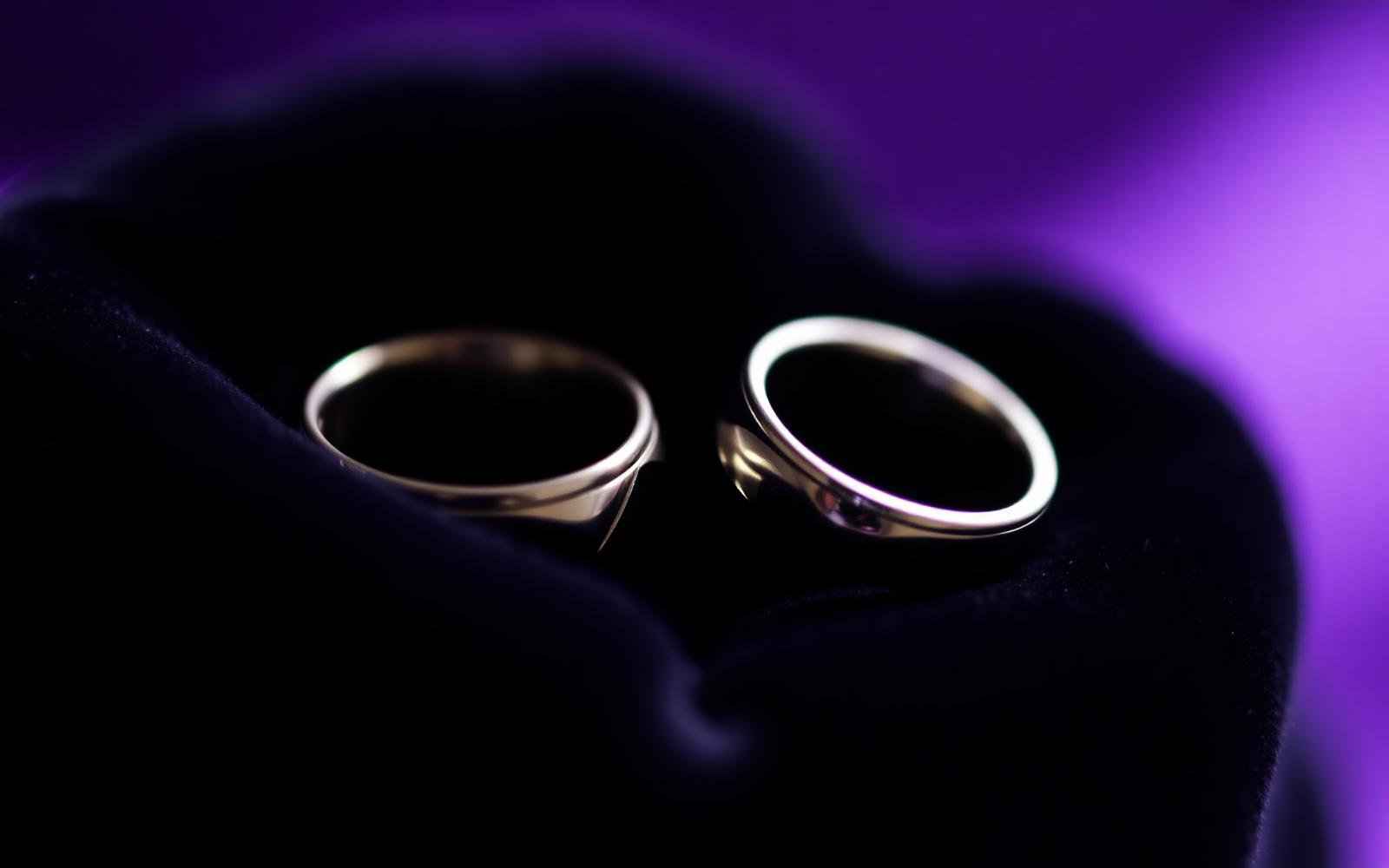 Two rings on velvet.